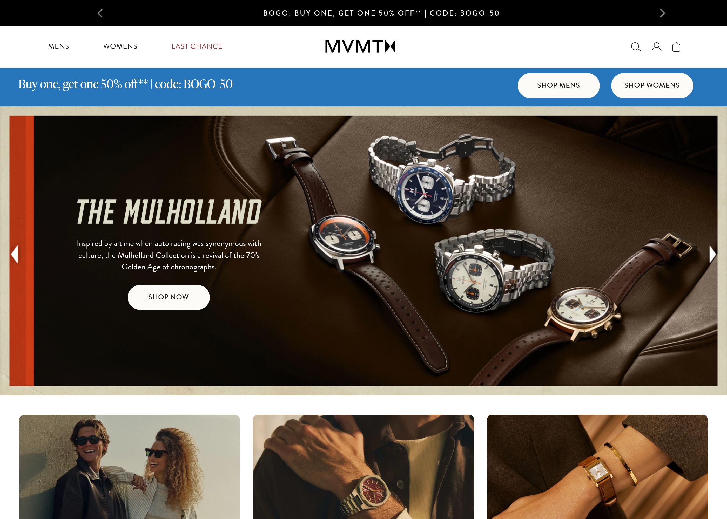 MVMT Watches Shopify store preview